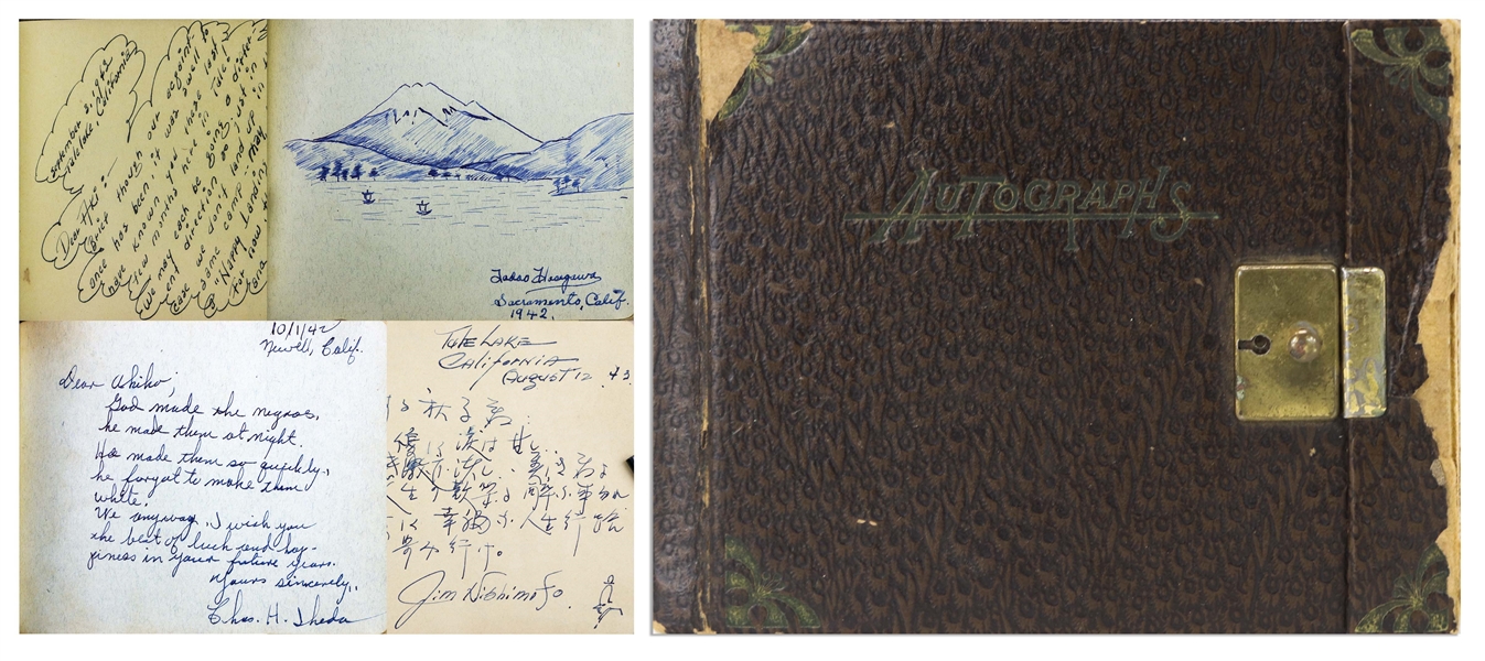 Extraordinary Autograph Album of a Young Japanese Girl Imprisoned in the Tule Lake Concentration Camp During WWII -- ''...Tule Lake will remain in my memory for ever...''